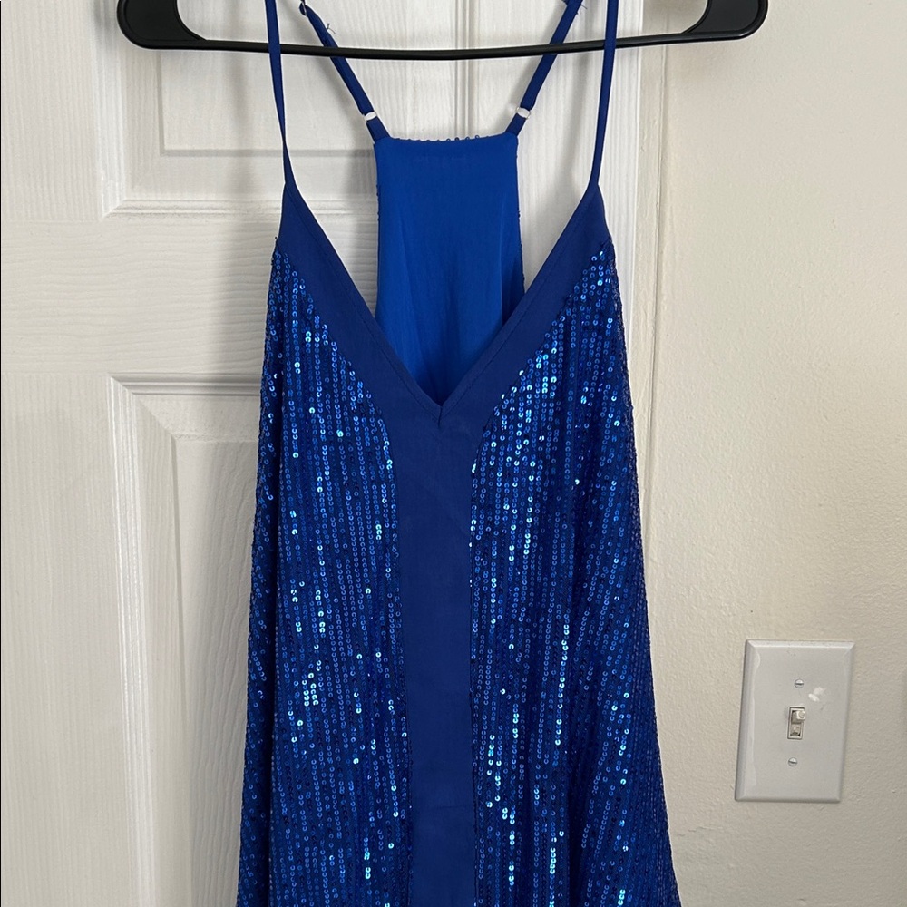 Elegant Blue Sequin Women's Nightgown